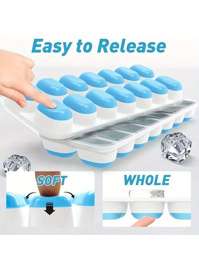 Stackable Silicone Ice Cube Trays Set Of 4 With Lids In Mixed Colors BPA Free Easy Release Spill Proof - Image 4