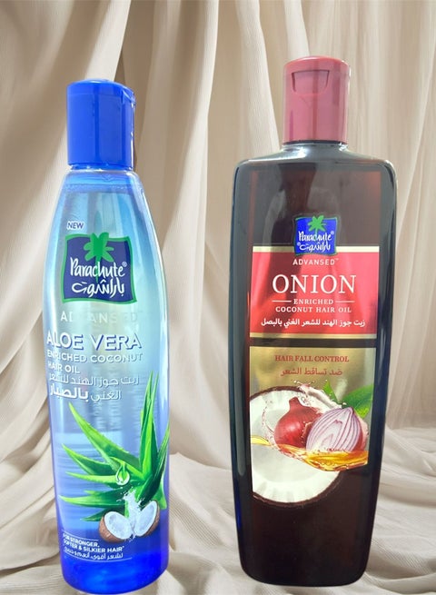 Parachute Parchot onion oil + parchot coconut oil and aloe vera for hair  care and thickening | Best Price KSA | Riyadh, Jeddah