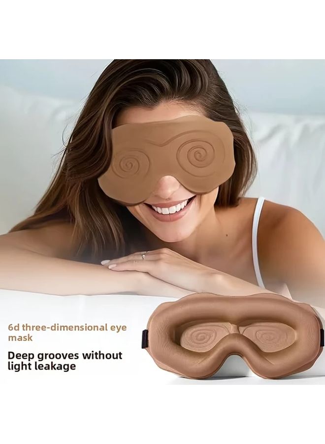 قناع نوم مخصص للعيون يحجب الضوء ناعم ومسامي بلون الإبل للراحة أثناء السفر - Image 5