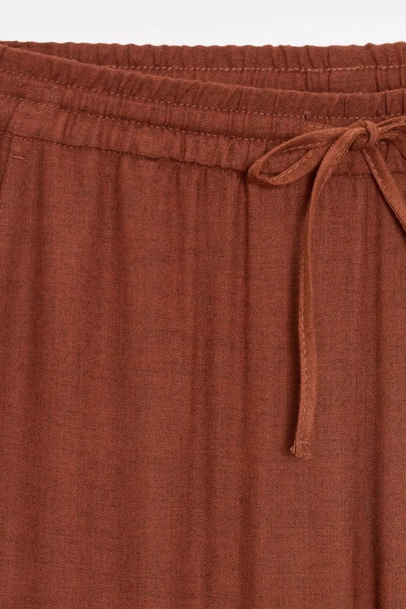 Dilvin Brick Red DILVIN Women’s Wide-Leg Woven Trousers With Drawstring Waist for Women | Best Price UAE