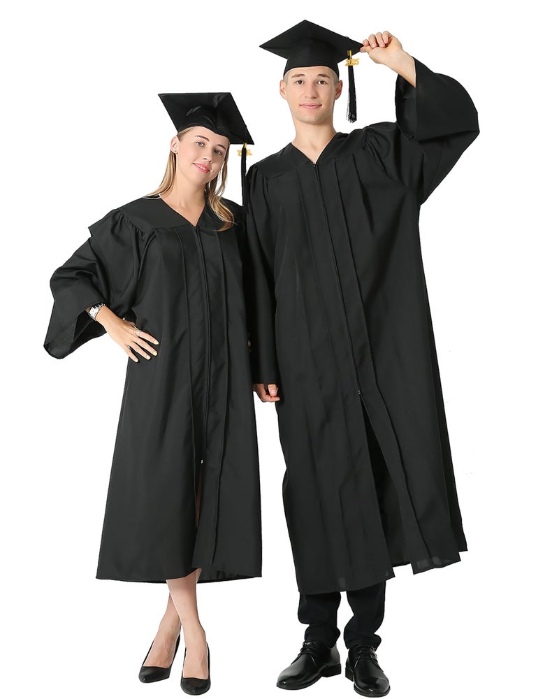 GraduationMall Matte Graduation Gown Cap Tassel Set 2025 for High School and Bachelor Black 54 Plus(5'9"-5'11") - Image 2