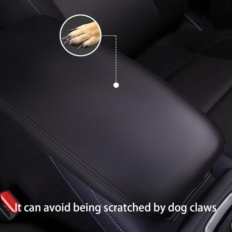 Center Console Cover: Black Leather, Waterproof & Scratch-Resistant, Easy To Clean - Armrest Cover For 2020-2025 Mazda CX-30 Car Interior Accessories - Image 2