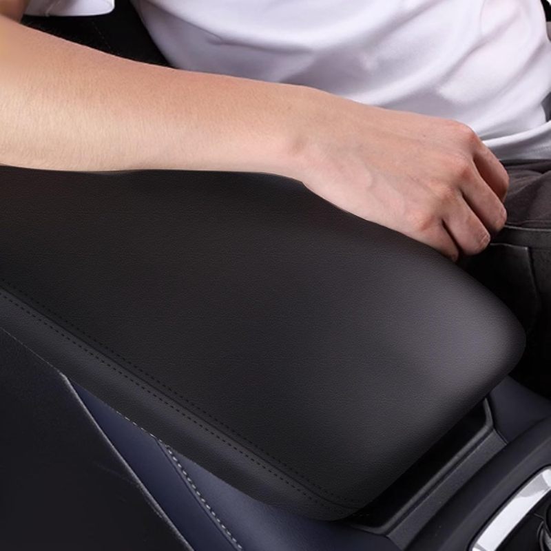 Center Console Cover: Black Leather, Waterproof & Scratch-Resistant, Easy To Clean - Armrest Cover For 2020-2025 Mazda CX-30 Car Interior Accessories - Image 4