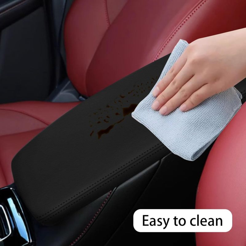 Center Console Cover: Black Leather, Waterproof & Scratch-Resistant, Easy To Clean - Armrest Cover For 2020-2025 Mazda CX-30 Car Interior Accessories - Image 5