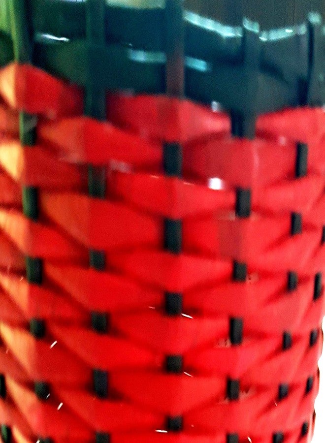 Sonas Creation Paperus, Red & Black, Dustbin, Waste Basket, Trash Can, Paper Bin, Storage Basket, Open-top, Standard Size 10 Liter, 11 inch Tall Eco Friendly, Handmade of Paper Ropes - Image 3