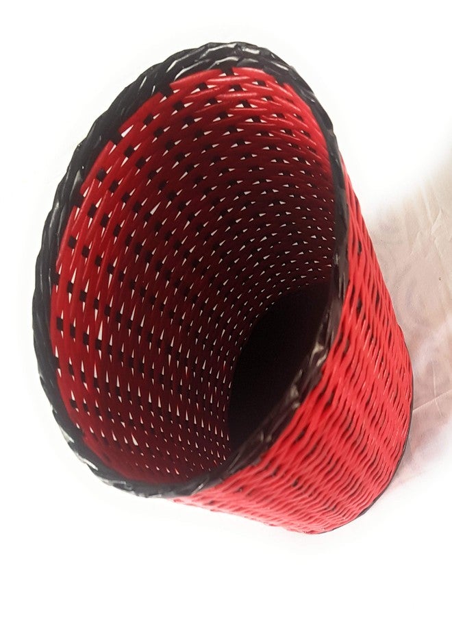 Sonas Creation Paperus, Red & Black, Dustbin, Waste Basket, Trash Can, Paper Bin, Storage Basket, Open-top, Standard Size 10 Liter, 11 inch Tall Eco Friendly, Handmade of Paper Ropes - Image 5