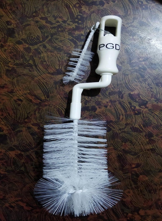 PGD specialized 360° Rotating Handle Easy Grip Baby Milk feeding Bottle & Nipple Cleaning Brush Set with Soft Nylon bristles | Water Bottle, Containers, Glass Bottle, Vase and Home Kitchen Accessories - Image 5