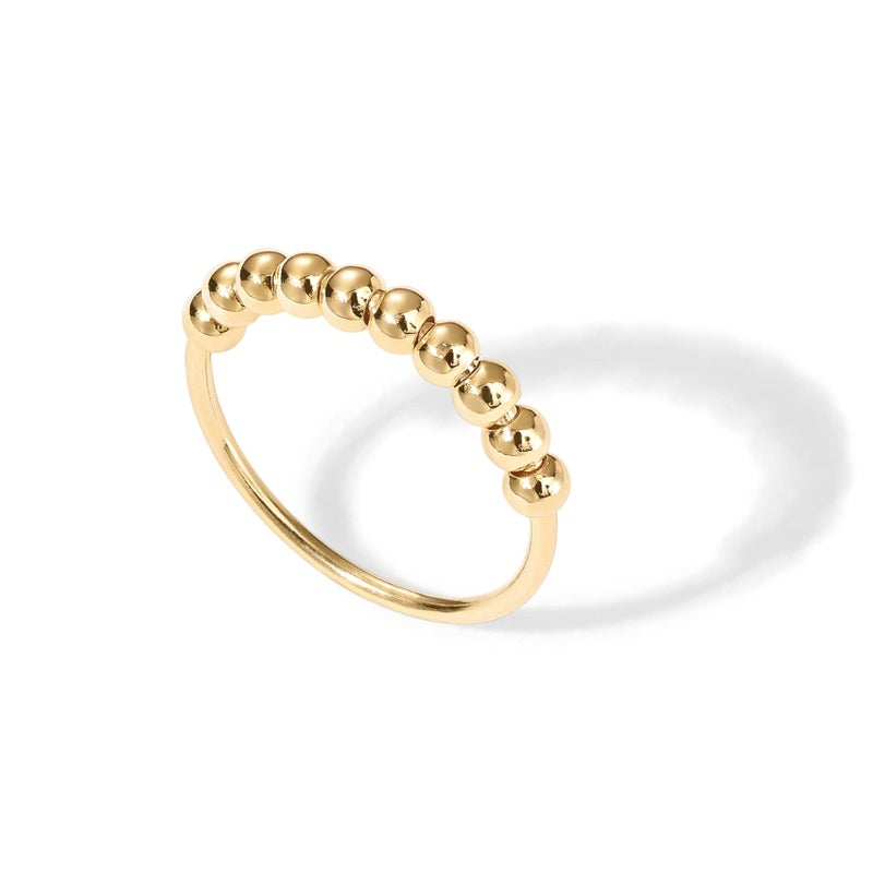 PAVOI Spinning Anxiety Ring (Beads, Yellow Gold, 6) - Image 1