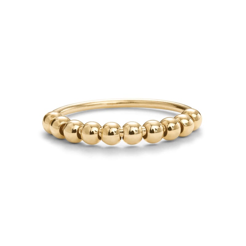 PAVOI Spinning Anxiety Ring (Beads, Yellow Gold, 6) - Image 3