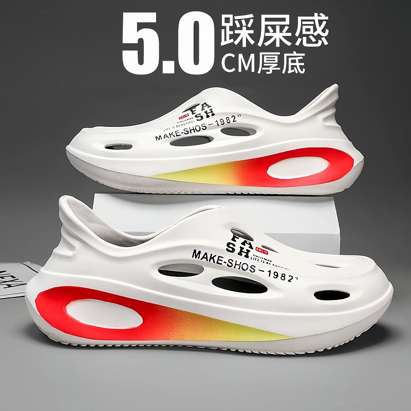 Coconut Croc Shoes Men''s Summer Outerwear Baotou Slippers Sports Thick-Soled Beach Sandals - Image 1