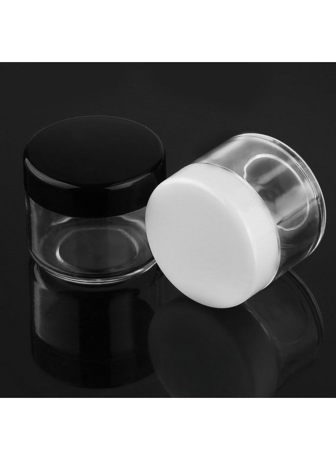 accmor - 20 Pieces Empty Clear Plastic Sample Containers With Lids 3/5/ 10/15/ 20 Gram Size Cosmetic Jars With 5 Pieces Mini Spatulas(Random Color) - Image 1