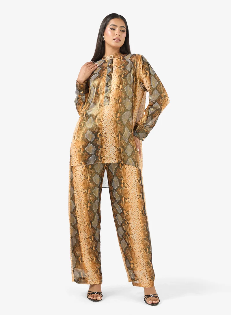 Round Neck Printed Set