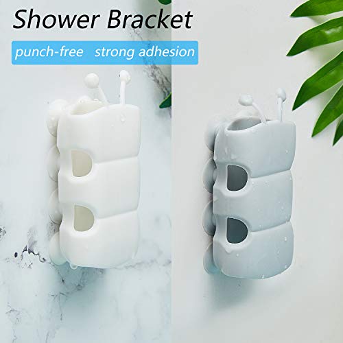 Riakrum 4 Pieces Silicone Shower Head Holder Universal Relocatable Silicone Shower Bracket Non Drilling Movable Fixed Seat Handheld Accessories - Image 5