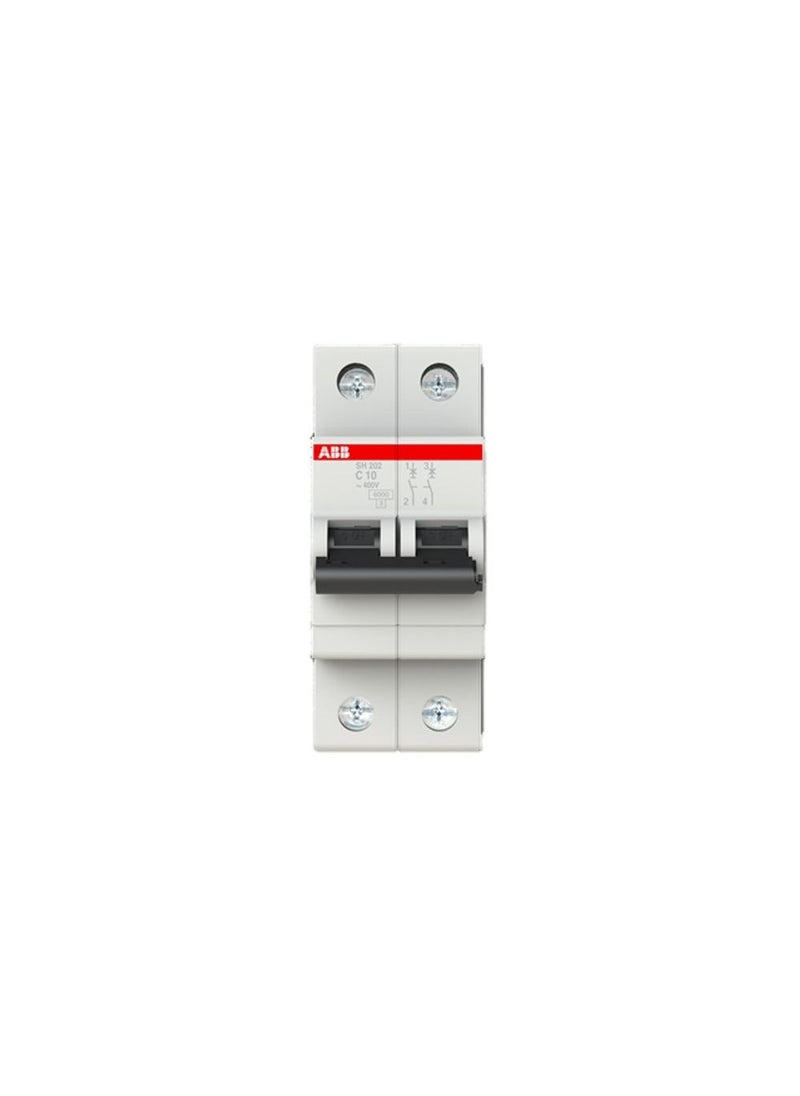 ABB  Miniature Circuit Breaker  10A 2 Pole C SH202-C10 2CDS212001R0104