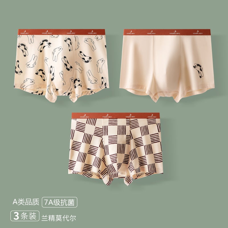 Summer Thin Childrens Boxers Lanjing Modal Teenagers Four-Corner Shorts Developmental Bacteriostatic Boys Underwear H1255/spotted dog mdepj731 