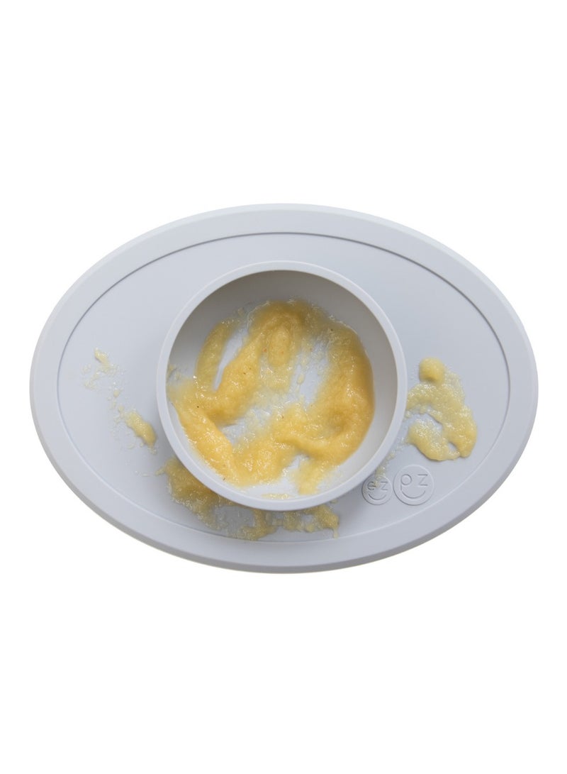 ezpz Tiny Bowl - 100% Silicone Suction Bowl - Baby Plate - Kids Plate - Baby Led Weaning - Fits On All Highchair Trays - 4 Months+ - Pewter - Image 2