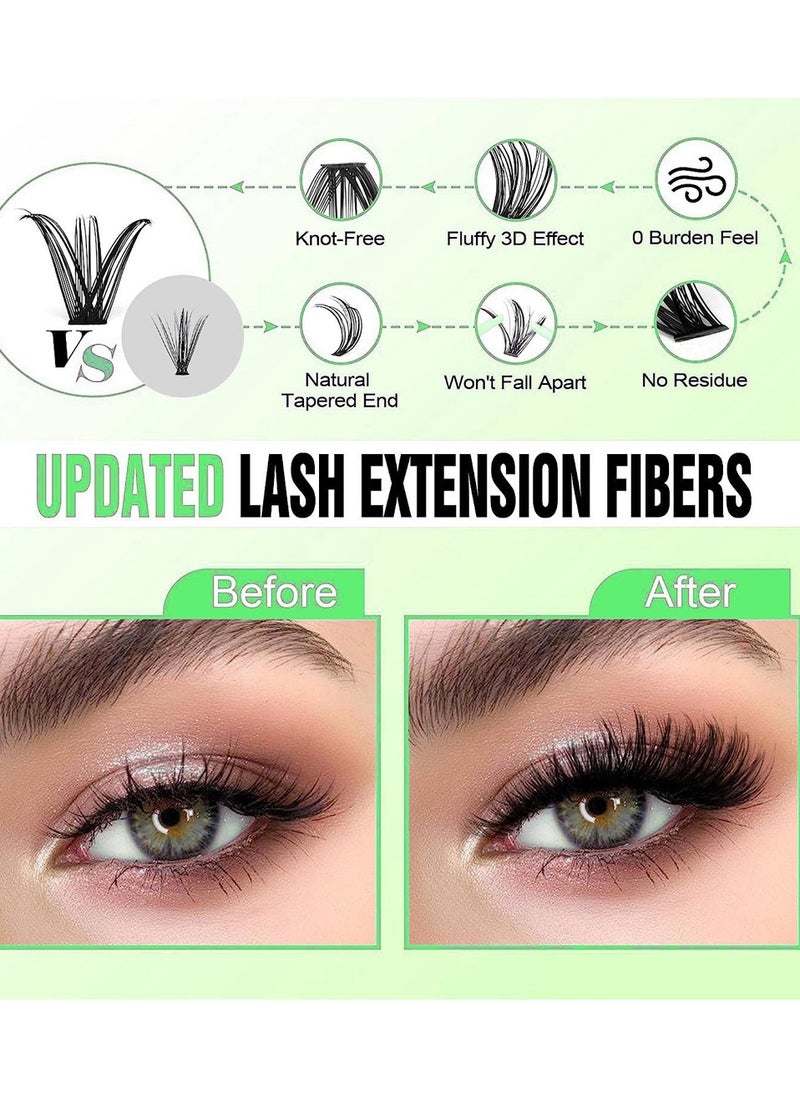 Generic - 30D/40D Self Extensions False Eyelash Set, Segmented Natural Simulation Single Cluster Planted Eye Lashes, High-grade Fiber Large Capacity DIY Eyelashes - Image 1