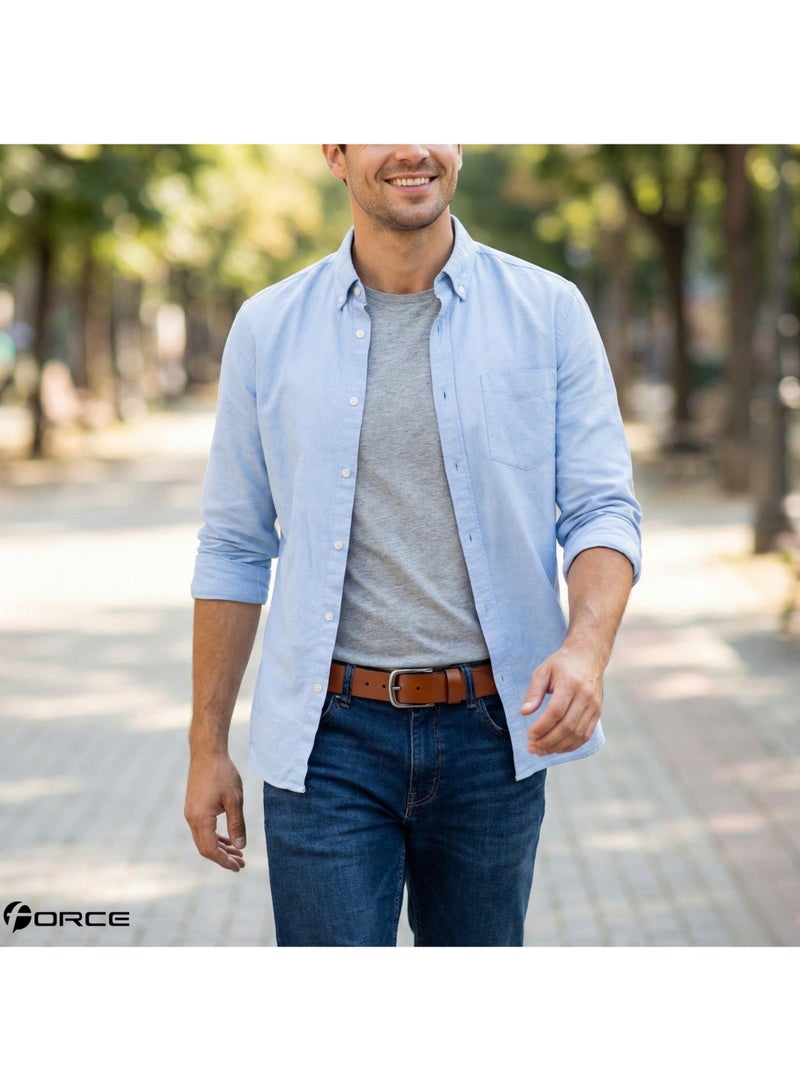 فورس حزام جلد طبيعي تيمبر (تان) من جلد ميلانو - Image 2