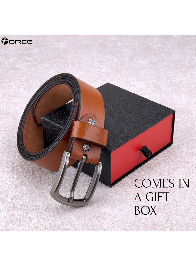 فورس حزام جلد طبيعي تيمبر (تان) من جلد ميلانو - Image 4