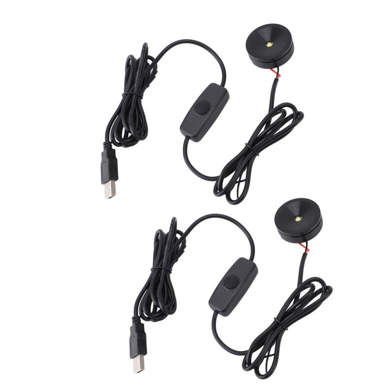 Dimmable LED Spot Lights: 6.6 Ft Long Cable Stepless Dimmer Switch - Compact Design USB Powered Lights for Display Cabinets, Jewelry Cases and Shelves - Image 4