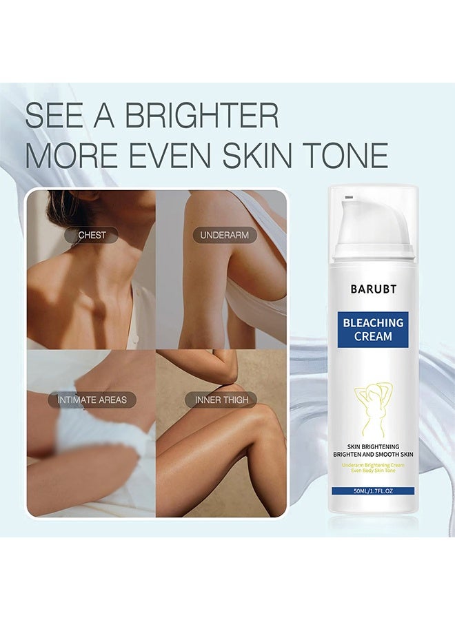 باروبت كريم تبييض، مزيل البقع الداكنة بفيتامين سي لتحت الإبطين والركبتين والمرفقين ومنطقة البكيني – كريم مبيض للبشرة الحساسة - Image 3