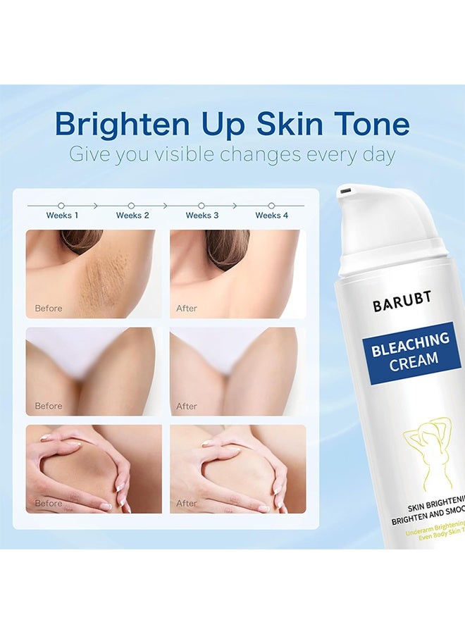 باروبت كريم تبييض، مزيل البقع الداكنة بفيتامين سي لتحت الإبطين والركبتين والمرفقين ومنطقة البكيني – كريم مبيض للبشرة الحساسة - Image 5