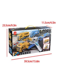 Jourvent Truck Race Track Kids Toys – Foldable 3-Layer Car Race Track Playset with Truck Transport Carrier and 16 Race Cars (Container Truck Toy).  - Image 4