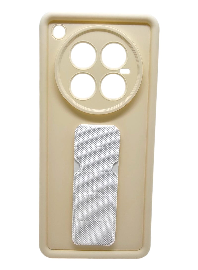 Silicone Back Cover With Holder For Infinix Zero 40 - Beige - Image 1