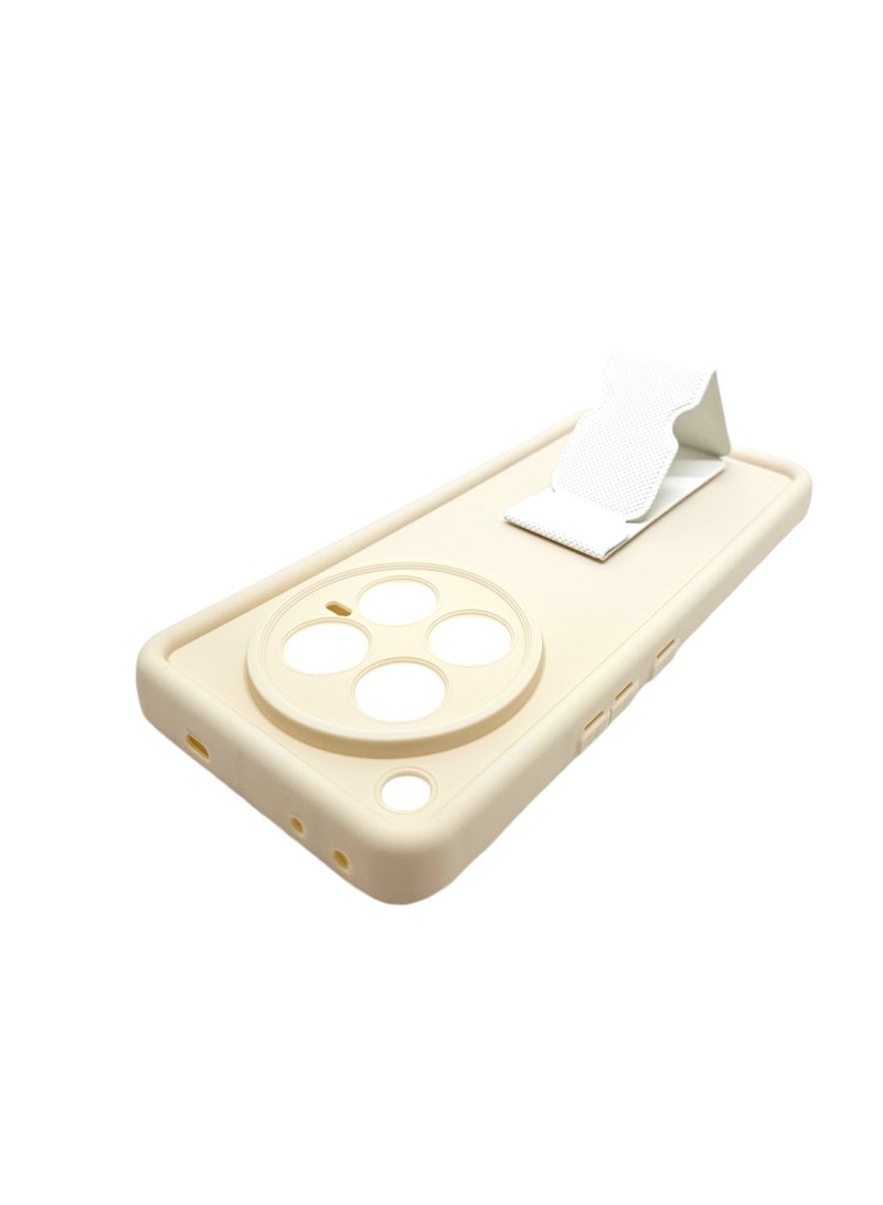 Silicone Back Cover With Holder For Infinix Zero 40 - Beige - Image 5