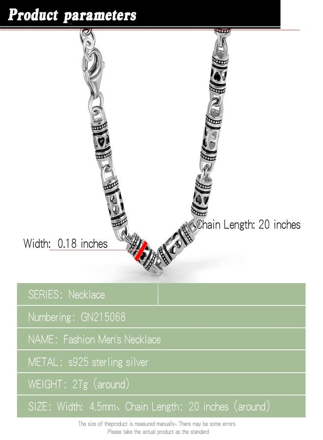 Dankadi Vintage Chic 4.5mm Curb Mens Necklace -925 Sterling Silver Cylindrical Box Chain Italy Jewelry -Neck Link Chains For Man Women 20" 22" 24" inch, 24 inches, Sterling Silver, Zircon - Image 3