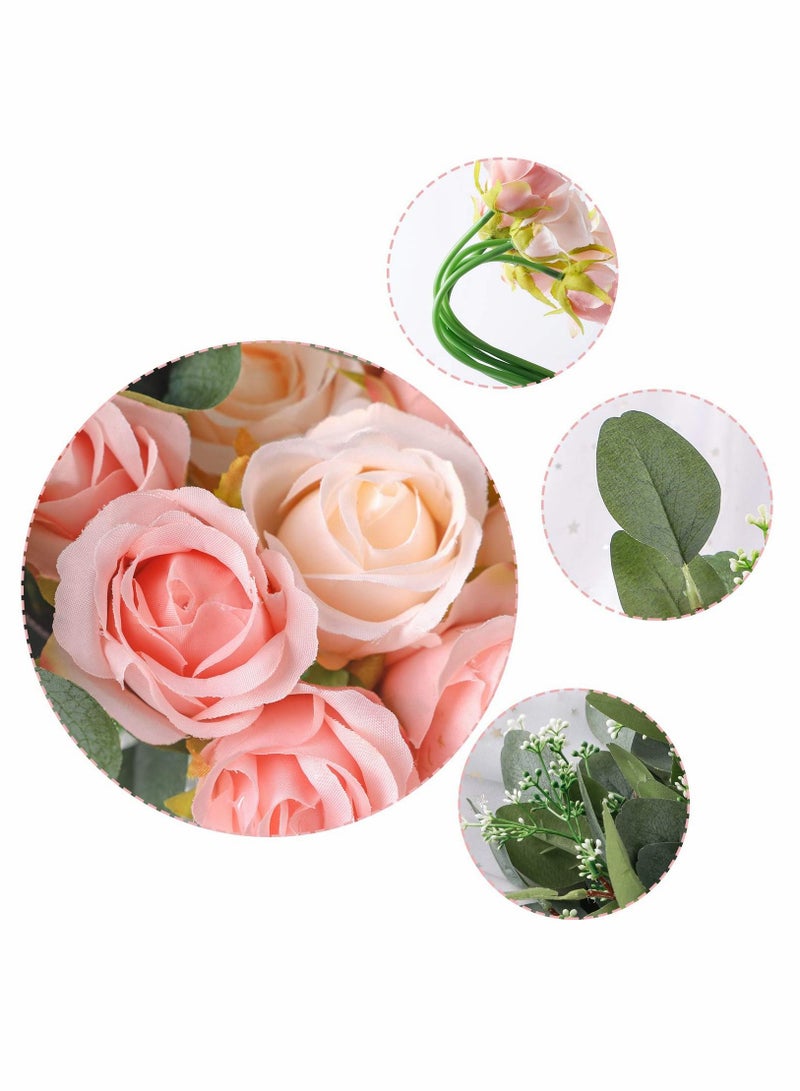 SYOSI Artificial Flowers, Rose, Silk Flowers Stems, Artificial Eucalyptus Leaves, Bulk Fake Flowers Bouquet, for Party Floral Arrangements Home Bridal Wedding Decor 34pcs - Image 3