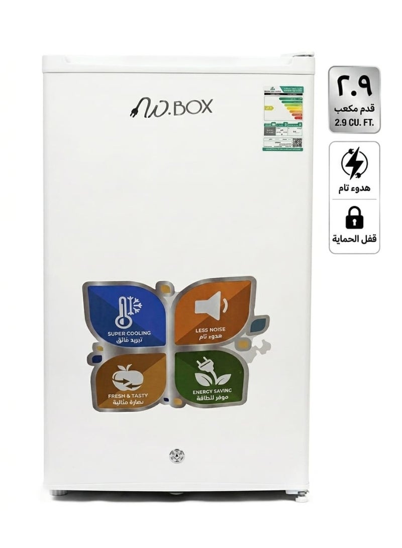 W.BOX 83 Litres Single Door Refrigerator 2.9 Cu.ft - White | WBR90WH - Image 1
