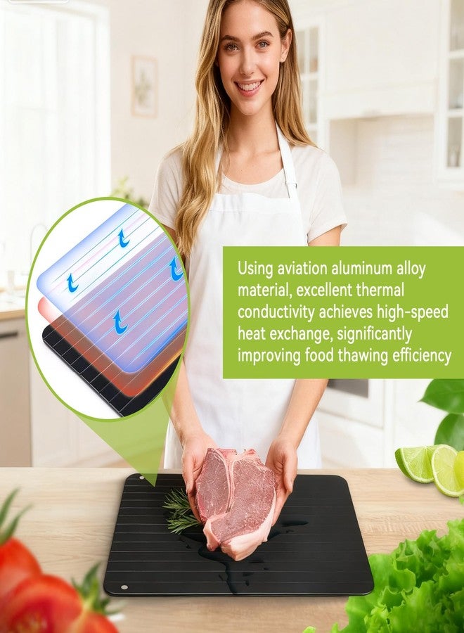 Jwthee Defrosting Tray for Frozen Meat, Large Thawing Plate Fast Defrosting Tray Non Stick Thawing Board for Frozen Meat and Food (Large Size) - Image 4