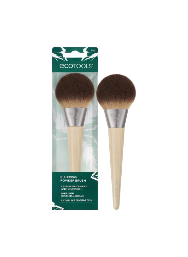 إيكوتولز فرشاة مكياج بودرة مضغوطة من إيكو تولز، للبودرة السائبة والمضغوطة، فرشاة مكياج كبيرة للتطبيق الشامل، ناعمة، شعيرات صناعية، صديقة للبيئة، خالية من القسوة، ونباتية، عدد 1 - Image 1