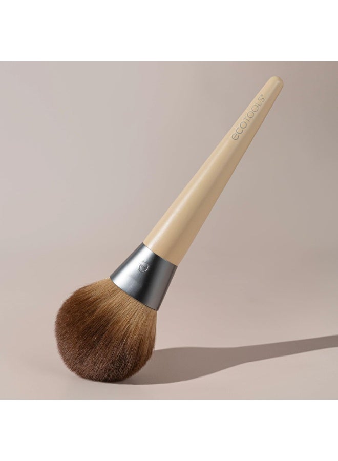 إيكوتولز فرشاة مكياج بودرة مضغوطة من إيكو تولز، للبودرة السائبة والمضغوطة، فرشاة مكياج كبيرة للتطبيق الشامل، ناعمة، شعيرات صناعية، صديقة للبيئة، خالية من القسوة، ونباتية، عدد 1 - Image 4