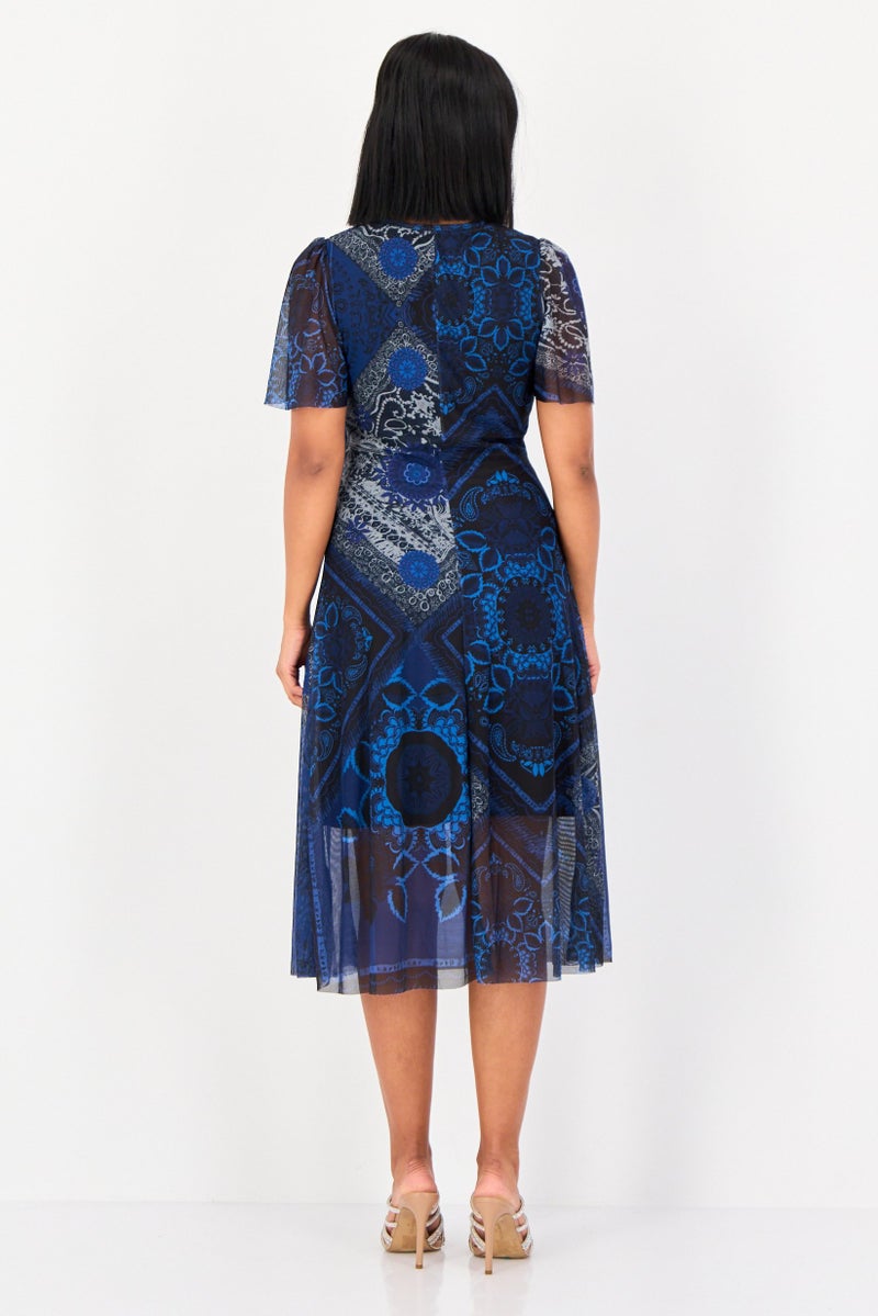 DESIGUAL Women Allover Print Midi Dress, Multicolor - Image 4