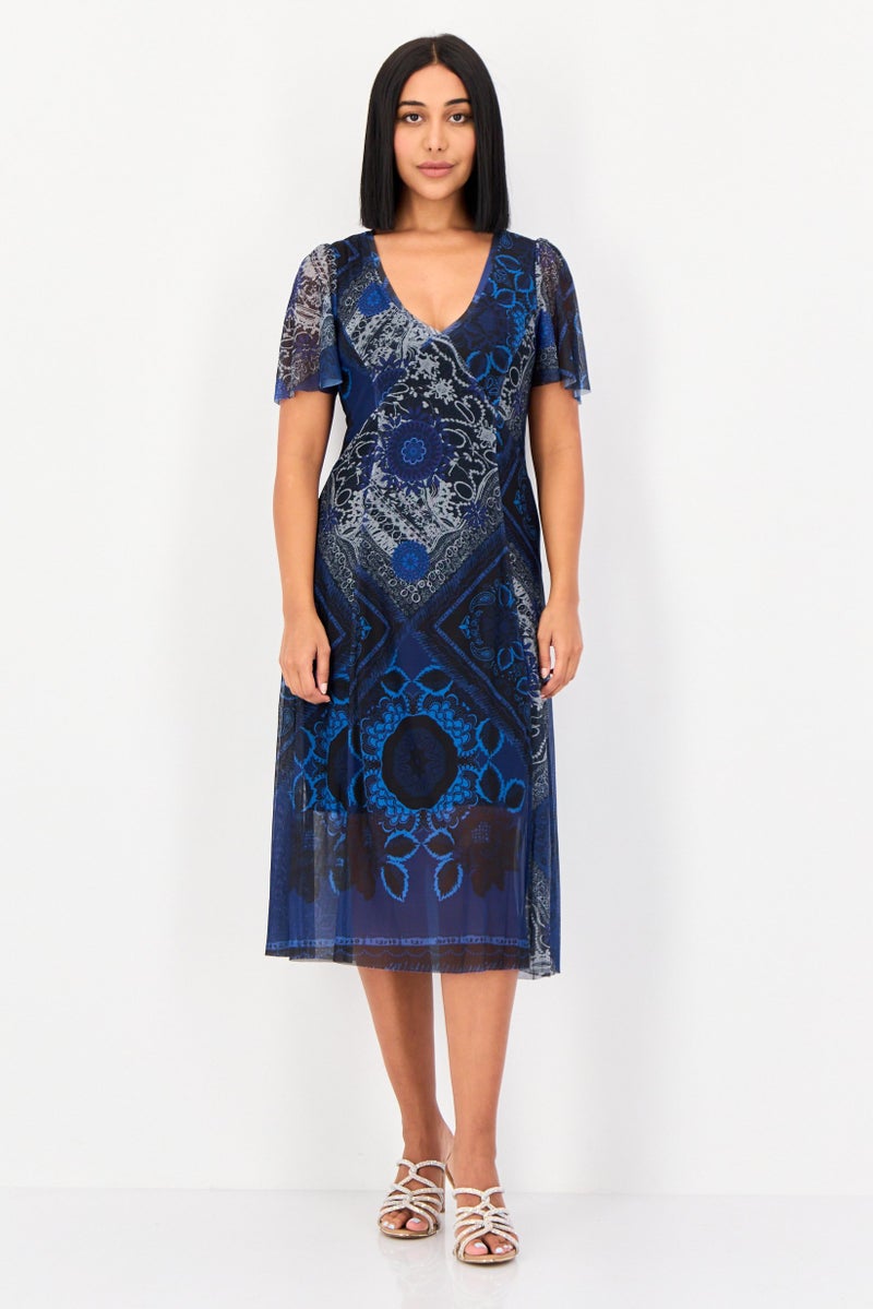 DESIGUAL Women Allover Print Midi Dress, Multicolor - Image 2