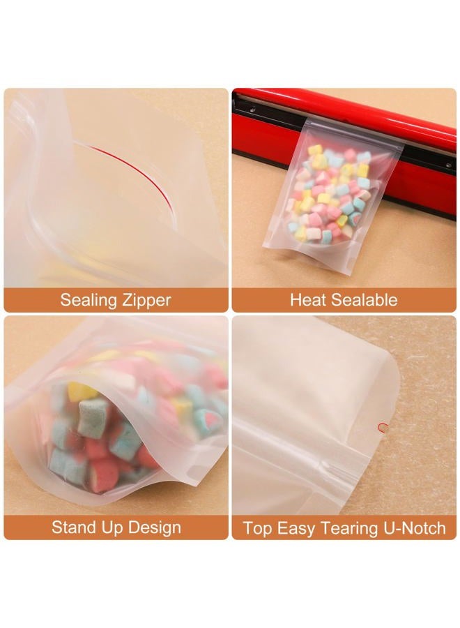 SumDirect 50Pcs 5x8 inches Matte Frosted (Not Clear) Zipper Resealable Stand Up Drink Bags,Snack Food Tea Packing Drinking Pouches - 5x8inches - Image 3