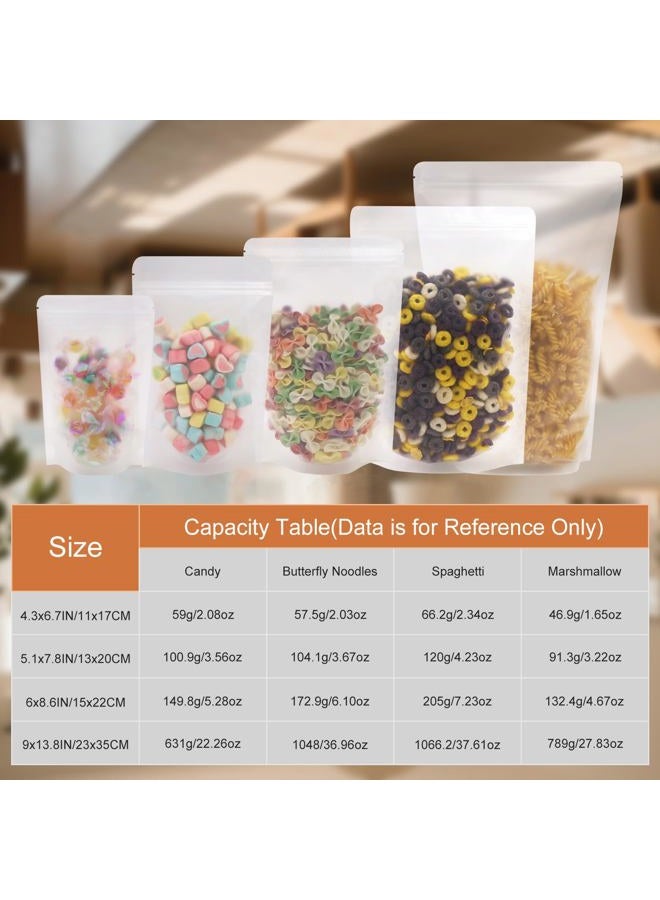 SumDirect 50Pcs 5x8 inches Matte Frosted (Not Clear) Zipper Resealable Stand Up Drink Bags,Snack Food Tea Packing Drinking Pouches - 5x8inches - Image 4