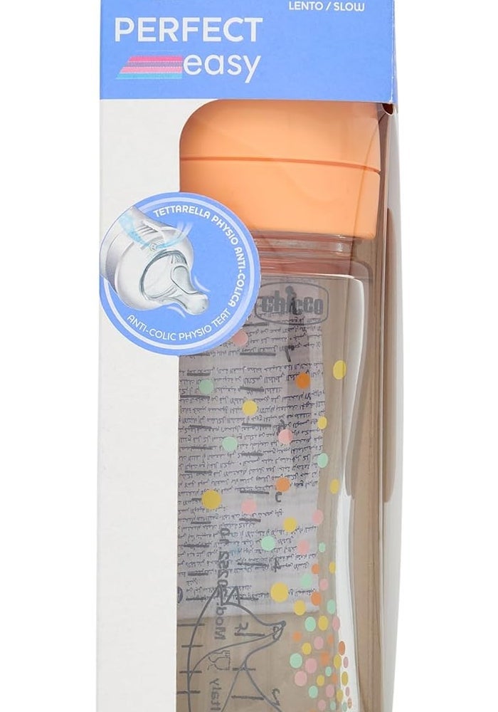 Chicco Perfect Easy Anti-Colic Slow Flow Glass Baby Bottle - 240ml