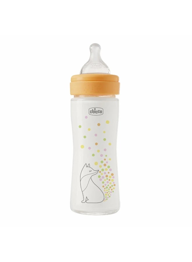 Chicco Perfect Easy Anti-Colic Slow Flow Glass Baby Bottle - 240ml - Image 1