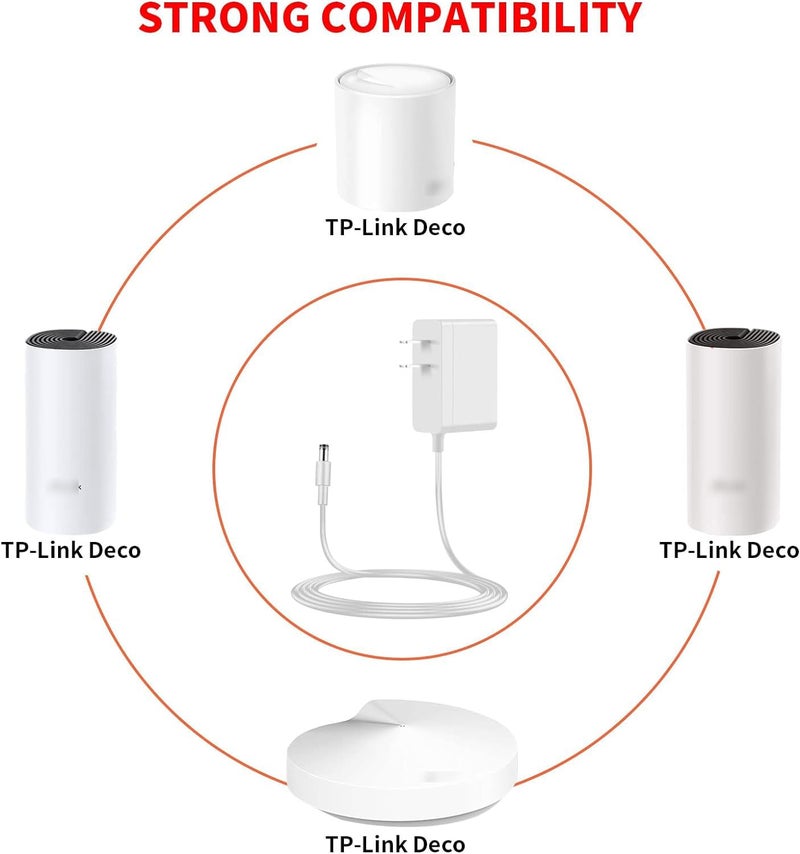 MEROM كابل طاقة MEROM متوافق مع نظام WiFi الشبكي TP-Link Deco نماذج S4 M3 P9 M4 شاحن بديل لجهاز التوجيه X20 X55 X60 X68 مزود الطاقة محول AC - Image 5