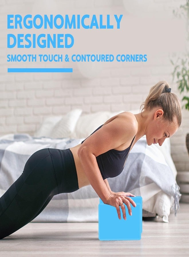 MBKHFLL Yoga Block - Supportive Latex-Free Eva Foam - Soft Non-Slip Surface with Beveled Edges for Yoga, Pilates, Meditation - Yoga Accessories for Stability, Balance, Deepen Stretches (Light blue) - Image 5