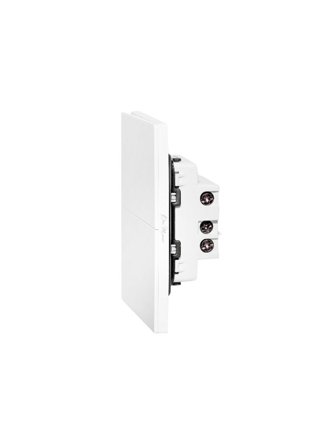 Donmarco 2 Gang 1 Way Ultra Thin Light Switch – 10A 250V, Premium Plastic Material, Fire-Resistant Electric Switch, 15-Year Warranty, Wall Switch for Home and Office (Matt White) - Image 4