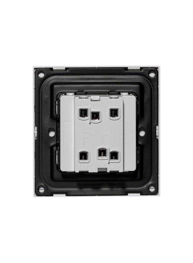 Donmarco 2 Gang 1 Way Ultra Thin Light Switch – 10A 250V, Premium Plastic Material, Fire-Resistant Electric Switch, 15-Year Warranty, Wall Switch for Home and Office (Matt White) - Image 3