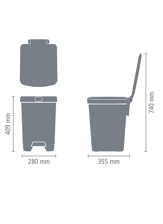 brabantia StepUp Pedal Bin 25L Dark Grey  - Image 3