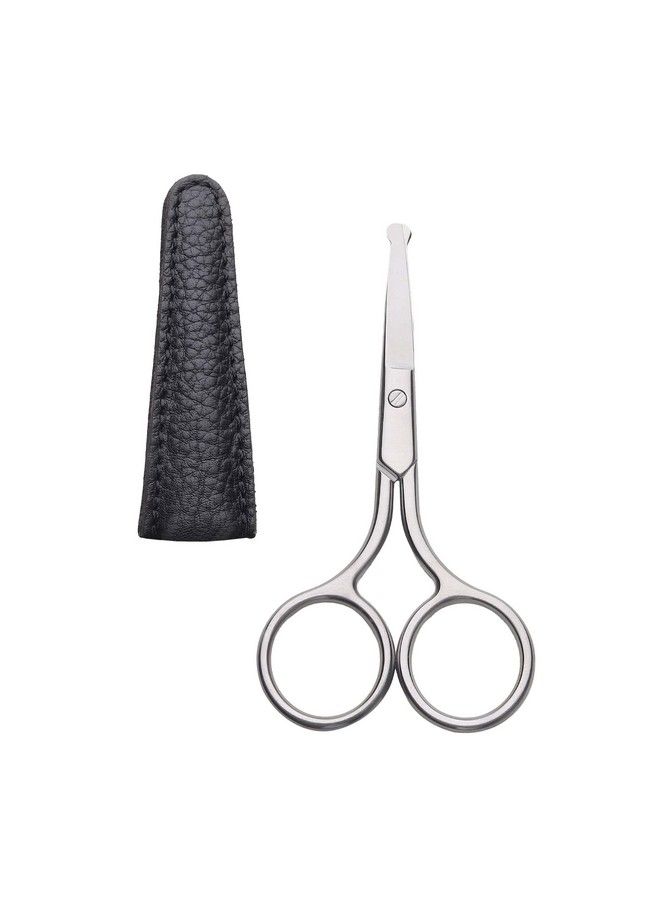 RUBAB MEN Nasal Safety Personal Grooming Scissor For Nose Hair Beard Mustache And Eyebrow ; Safety Blunt Round Tip & Heavy Duty Non Rusting Ss Metal ; Travel Friendly - Image 1