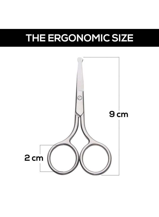 RUBAB MEN Nasal Safety Personal Grooming Scissor For Nose Hair Beard Mustache And Eyebrow ; Safety Blunt Round Tip & Heavy Duty Non Rusting Ss Metal ; Travel Friendly - Image 5