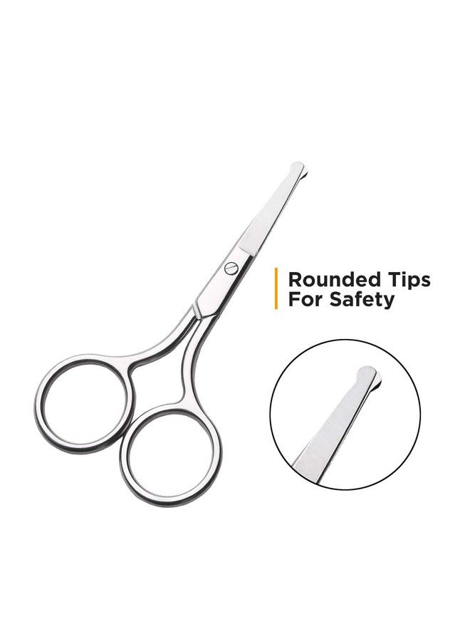 RUBAB MEN Nasal Safety Personal Grooming Scissor For Nose Hair Beard Mustache And Eyebrow ; Safety Blunt Round Tip & Heavy Duty Non Rusting Ss Metal ; Travel Friendly - Image 4