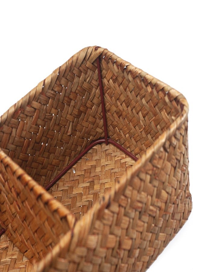 DOKOT Seagrass Storage Basket Woven Shelf Baskets for Bathroom Vanity Dresser Caddy Organizer 14.6inch x 4.7inch x 3.1inch - Image 4